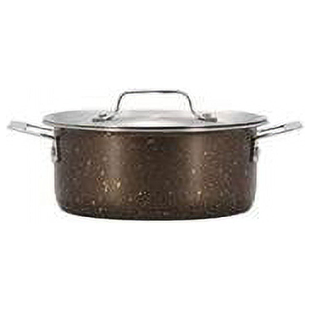 Picture of Bon Chef 60027COFFEE 36 oz Hotstone Coffee Cucina Round Dish with Lid - Induction Bottom