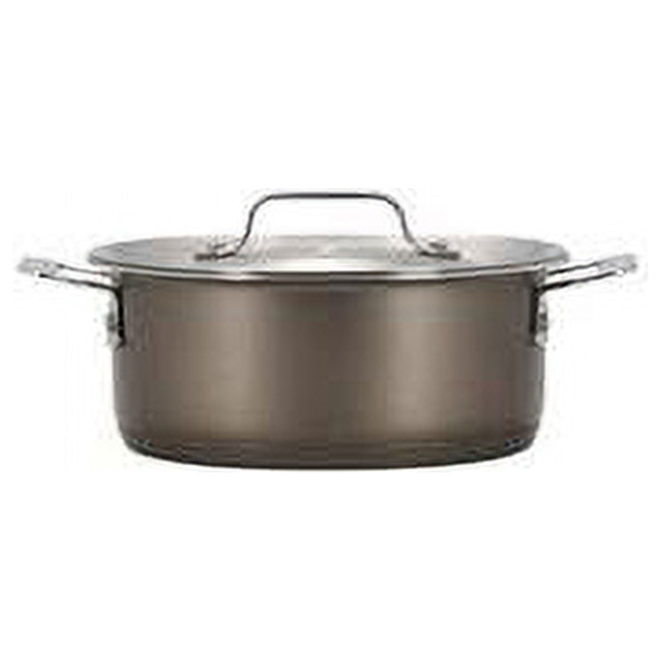 Picture of Bon Chef 60027TAUPE 36 oz Hotstone Taupe Cucina Round Dish with Lid - Induction Bottom