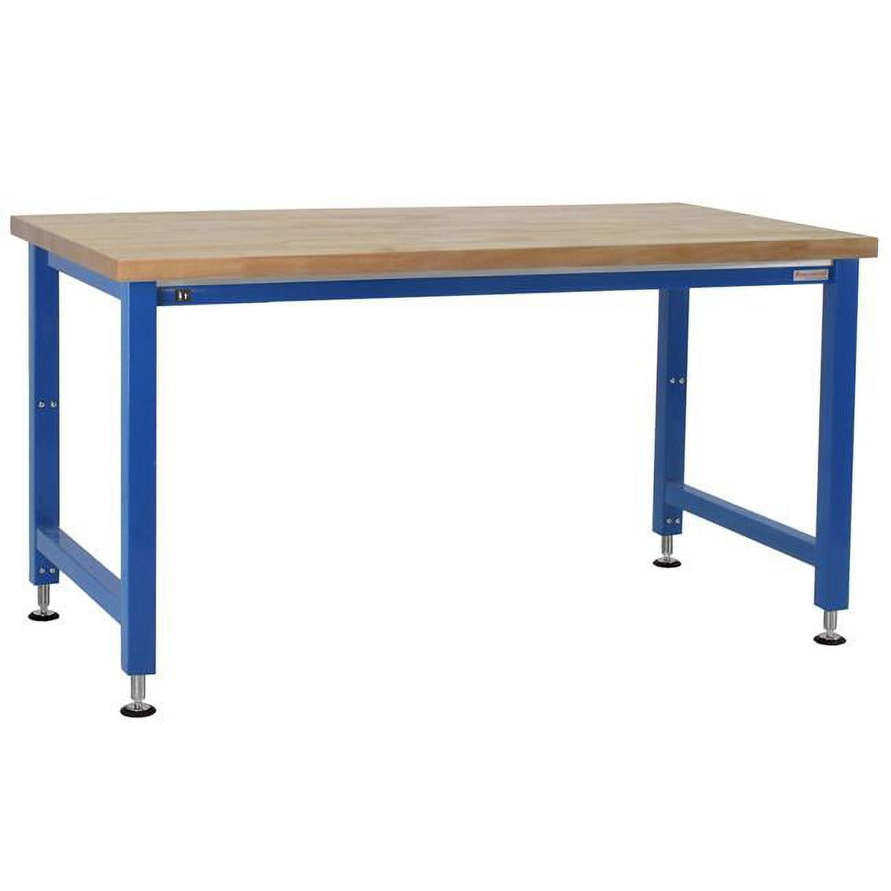 Picture of BenchPro AEW2448-LBFr 24 x 48 x 30-42 in. Adams Electric Lift Workbenches with 1.75 in. Thick Oiled 100 Percent Solid Maple Hardwood Top, Light Blue
