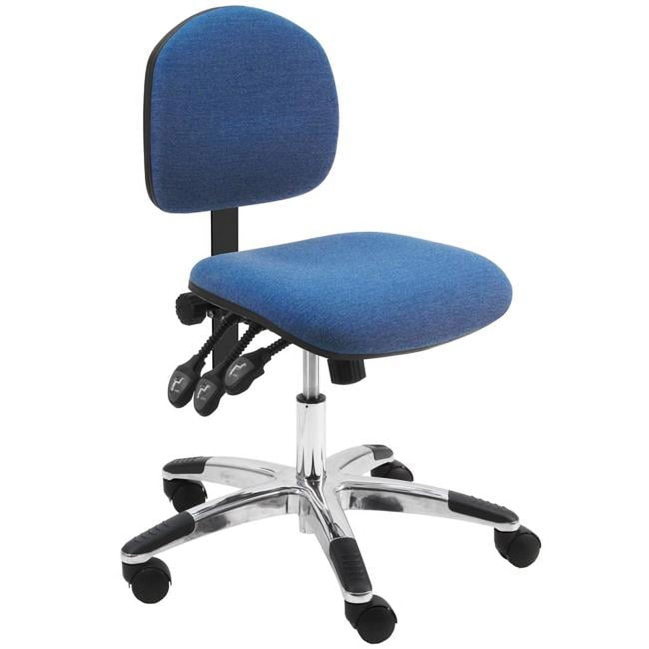 Picture of BenchPro LAS-F-TLC-Blue Fabric Desk Height Seating Chair with Aluminum Base & 17 to 22 in. 3 Lever Control Height Adjustment&#44; Blue