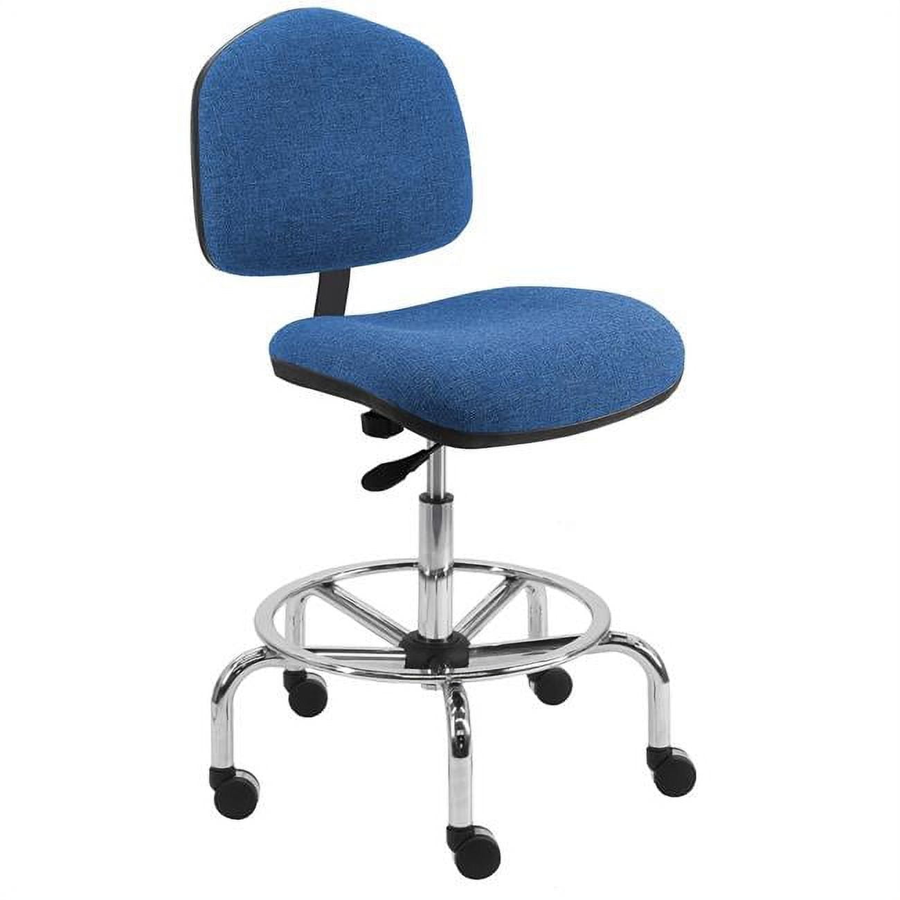 Fabric Wide Seating Chair with Chrome Base & 22 to 30 in. Height Adjustment, Blue