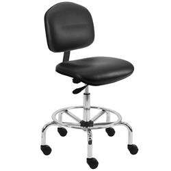 Picture of BenchPro LCT-V1A-black Vinyl Seating Chair with Chrome Base & 21 to 29 in. Height Adjustment&#44; Black
