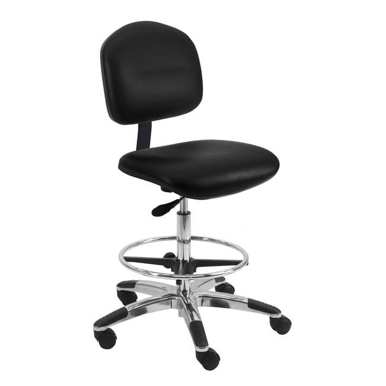 Picture of BenchPro LAT-V1B-black Vinyl Seating Chair with 18 in. Adjustable Footring&#44; Aluminum Base & 23 to 33 in. Height Adjustment&#44; Black