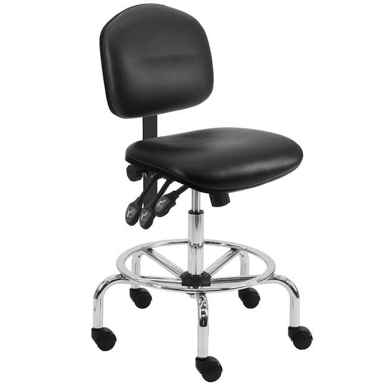 Picture of BenchPro LCT-VA-TLC-black Vinyl Seating Chair with Chrome Base & 22 to 30 in. 3 Lever Control Height Adjustment&#44; Black