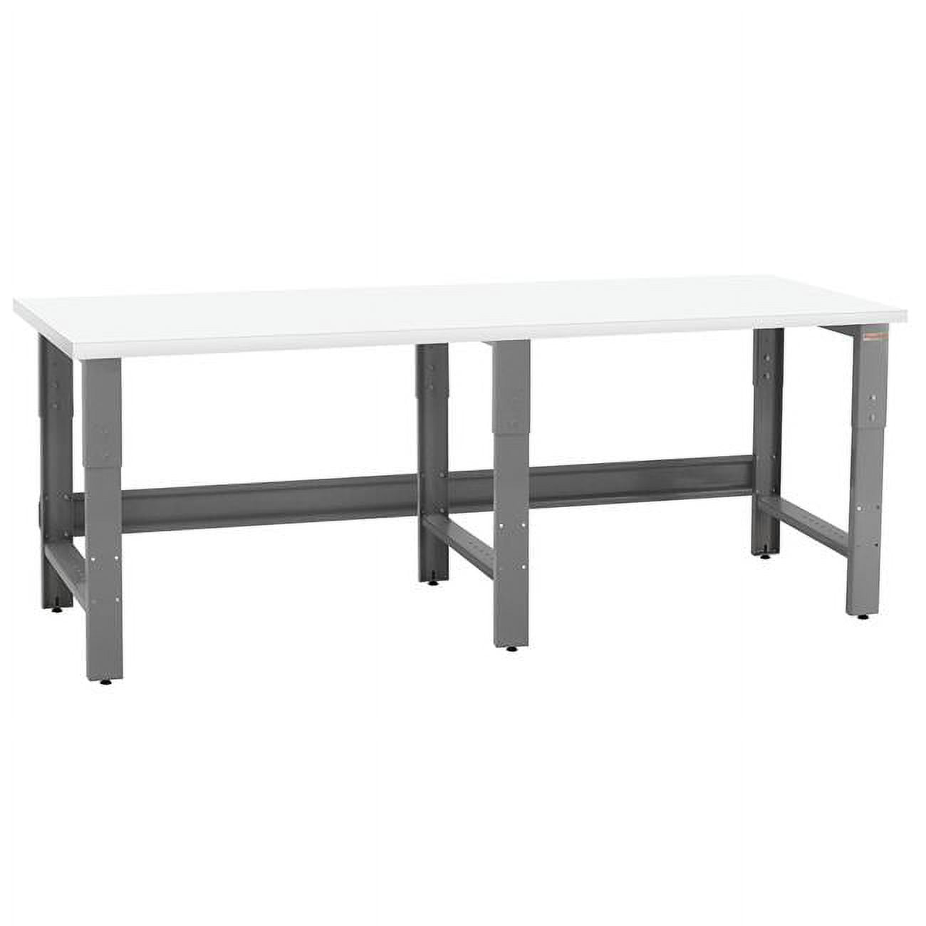 36 x 96 x 30 to 36 in. Adjustable Height Roosevelt Workbenches with Formica Laminate Top, Gray & White