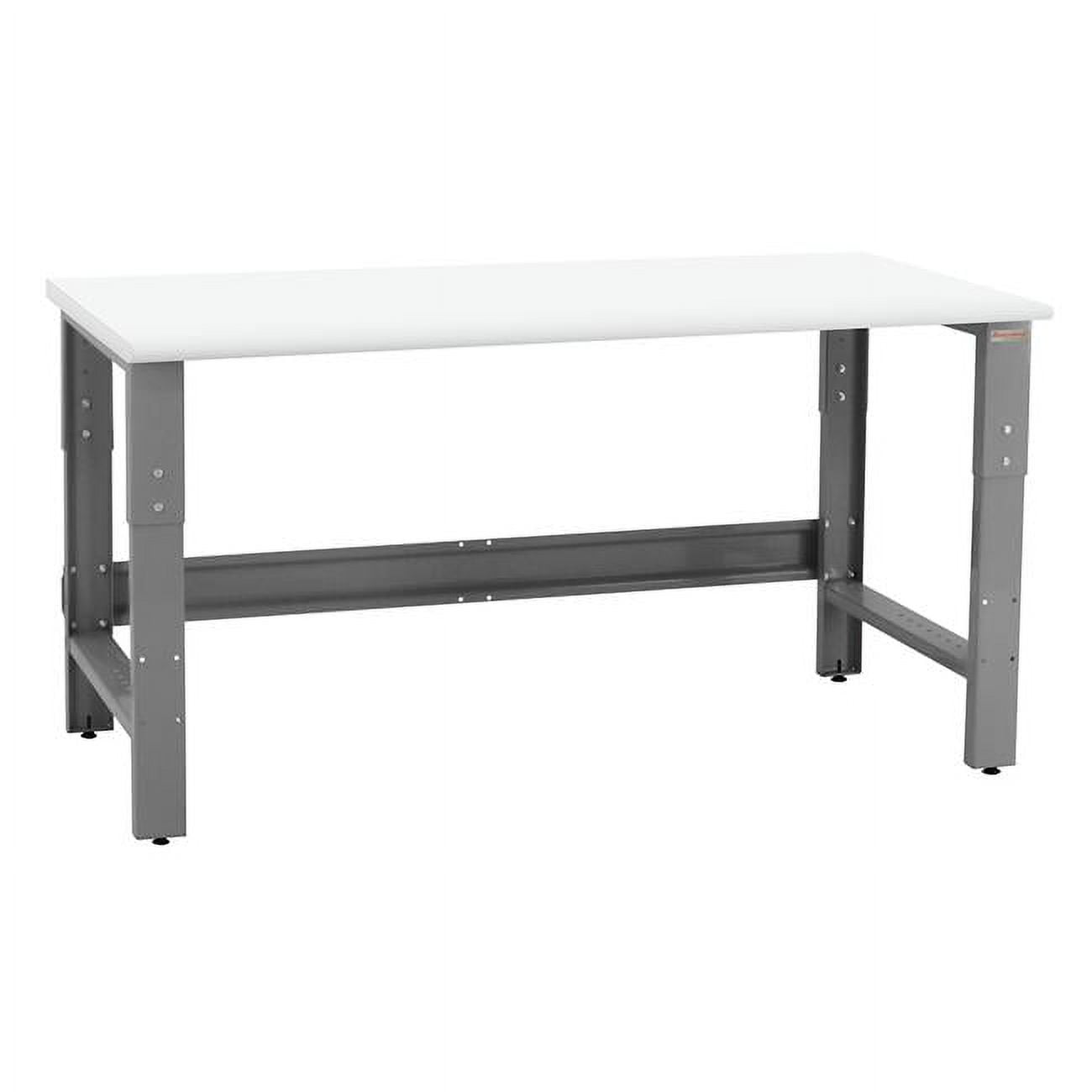 30 x 60 x 30 to 36 in. Adjustable Height Roosevelt Workbenches with Formica Laminate Top, Gray & White