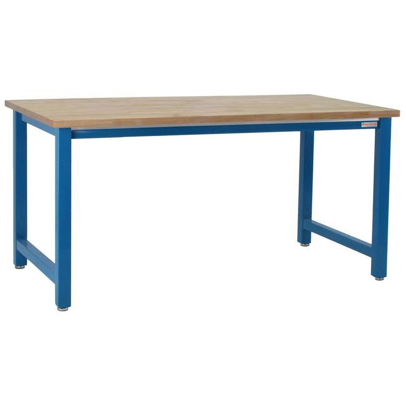 KW2448-DBFr-32H 24 x 48 x 32 in. Kennedy Machine Stands with Solid 1.75 in. Thick Maple Butcher Block Top, Dark Blue
