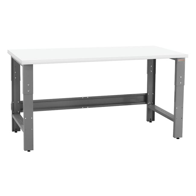 RE2472-GFr-W 24 x 72 x 30 to 36 in. Adjustable Height Roosevelt Workbenches with Formica Laminate Top, Gray & White -  BenchPro