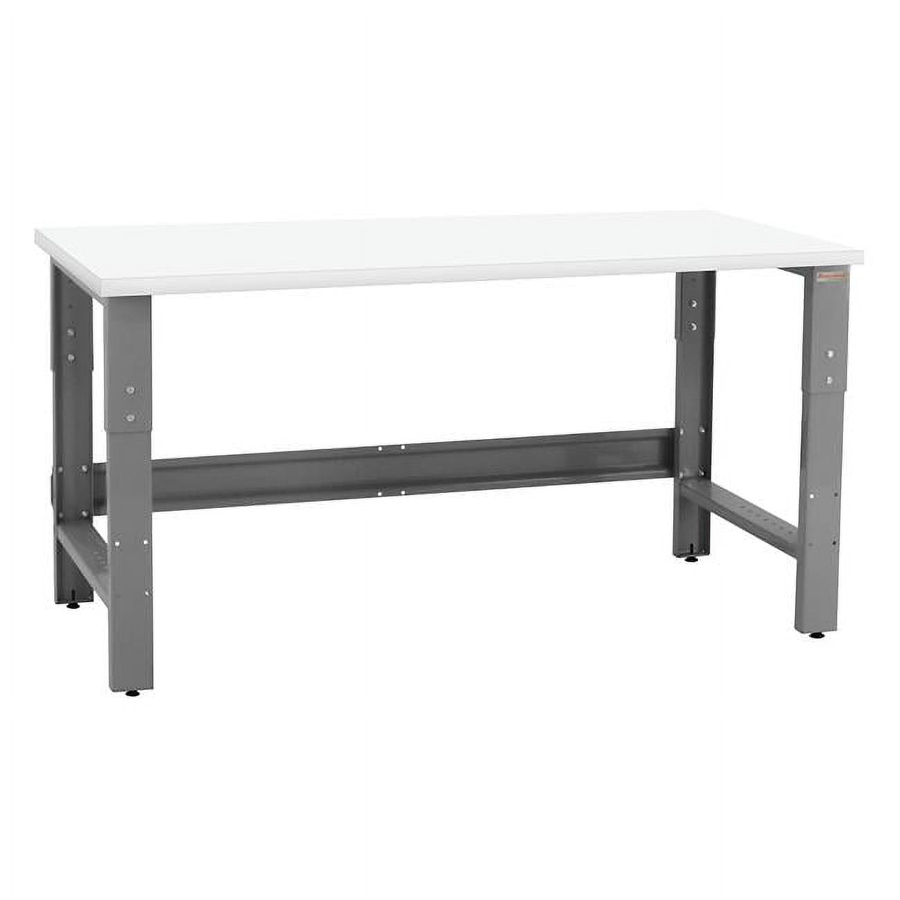 30 x 60 x 30 to 36 in. Adjustable Height Roosevelt Workbenches with Formica Laminate Top, Gray & White