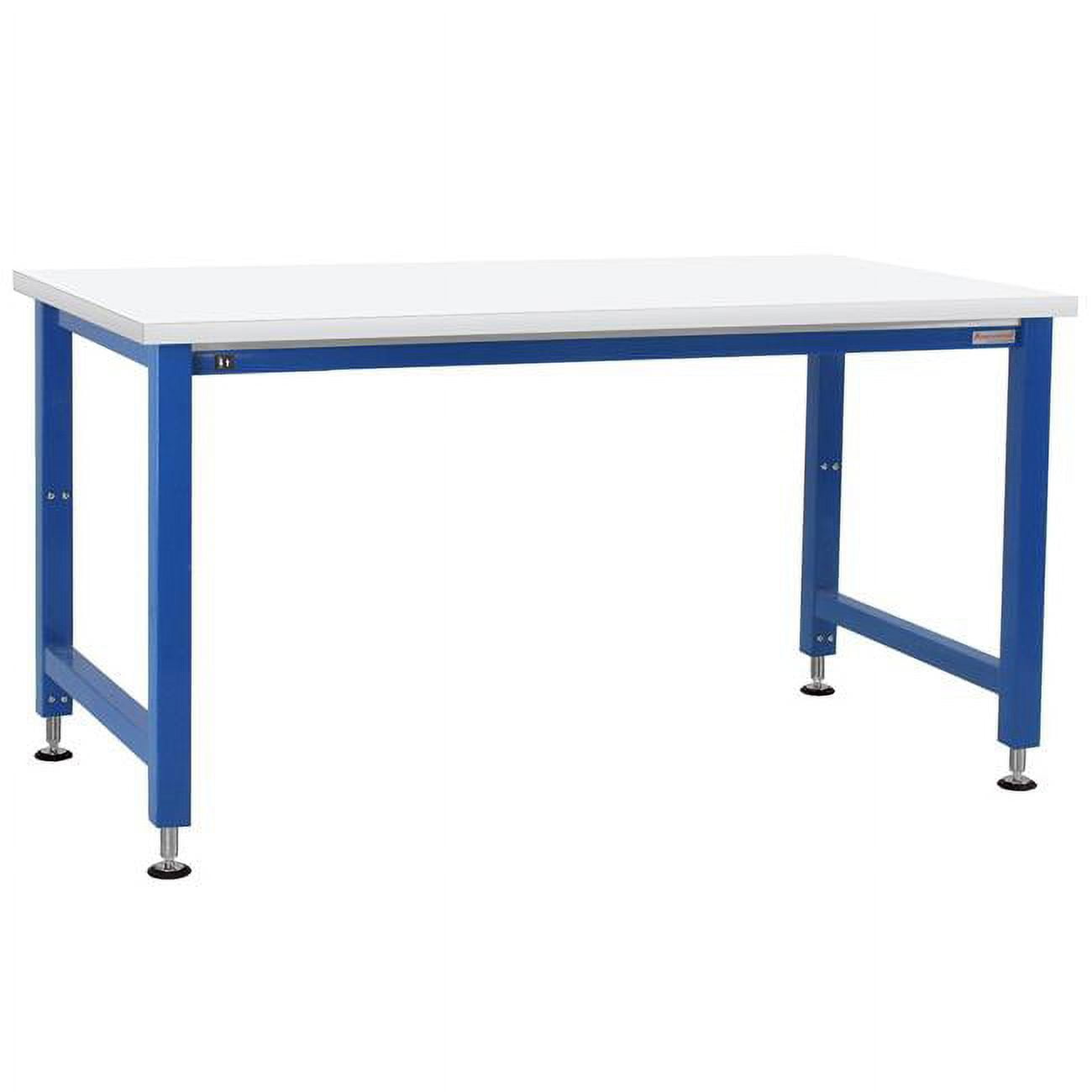 Picture of BenchPro AEFE2496-LBFr-W 24 x 96 x 30-42 in. Adams Electric Lift Workbenches with Formica Laminate Top&#44; Light Blue & White