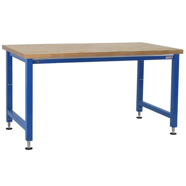 Picture of BenchPro AEW2436-LBFr 24 x 36 x 30-42 in. Adams Electric Lift Workbenches with 1.75 in. Thick Oiled 100 Percent Solid Maple Hardwood Top, Light Blue