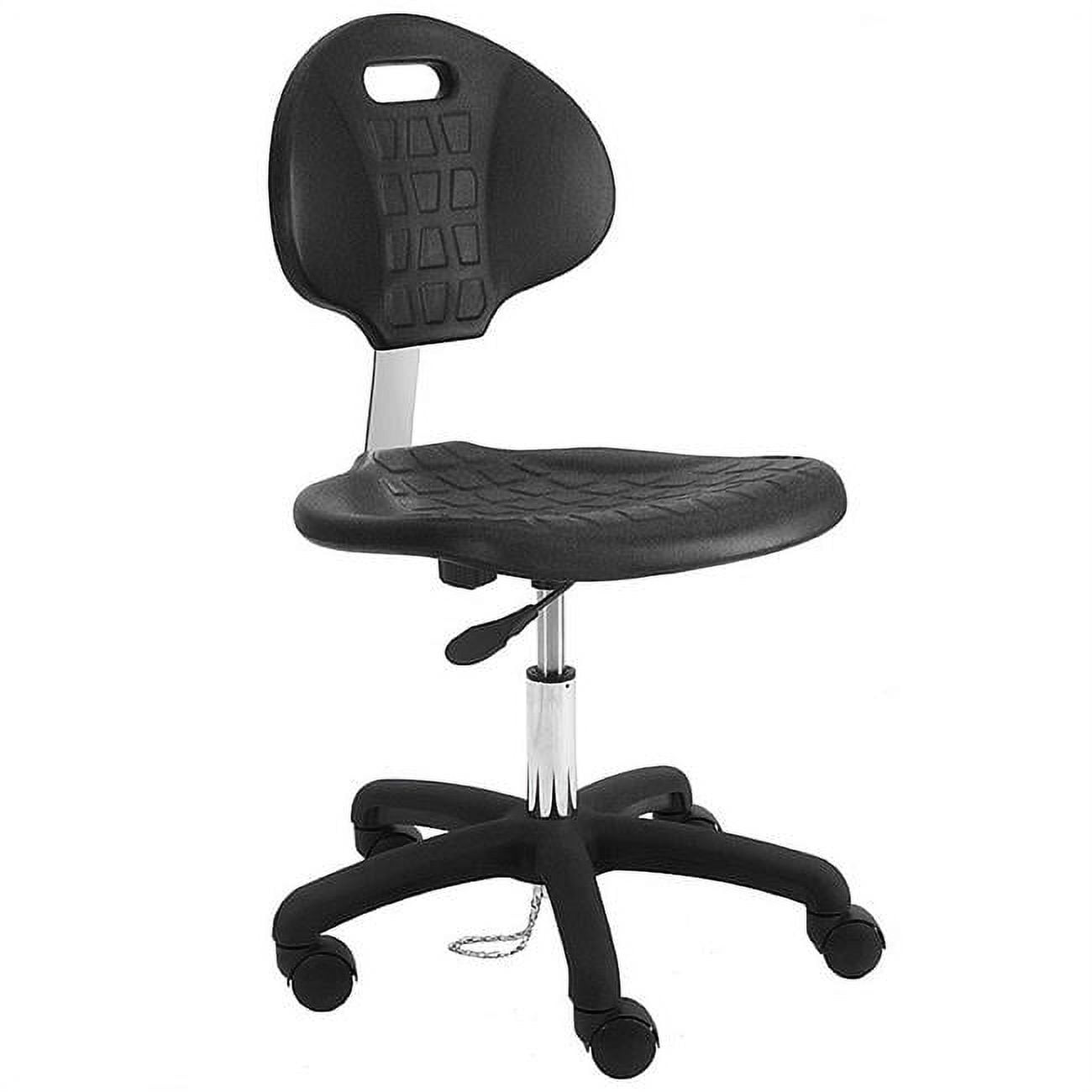 LNS-DU ESD Urethane Polyurethane Stools Desk Height Chair with Nylon Base & 15 to 20 in. Height Adjustment, Black