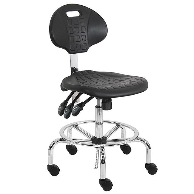 Picture of BenchPro LCT-DUA-TLC ESD Urethane Polyurethane Stools Chair with Chrome Base & 19 to 27 in. 3 Lever Control Height Adjustment&#44; Black