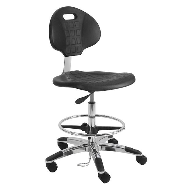 Picture of BenchPro LAT-DUB ESD Urethane Polyurethane Stools Chair with 18 in. Adjustable Footring&#44; Aluminum Base & 21 to 31 in. Height Adjustment&#44; Black