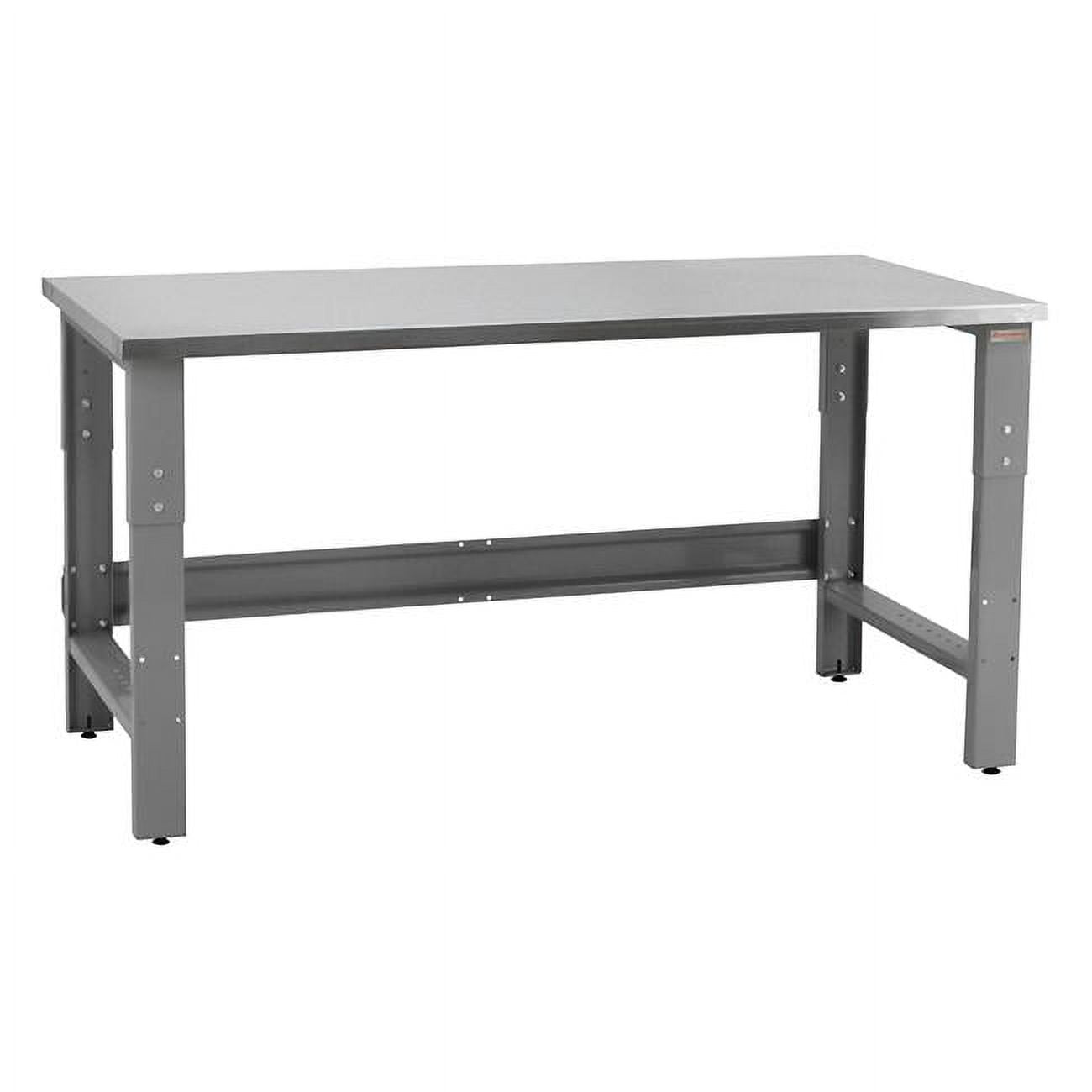 30 x 72 x 30 to 36 in. Adjustable Height Roosevelt Workbenches with Stainless Steel Top, Gray