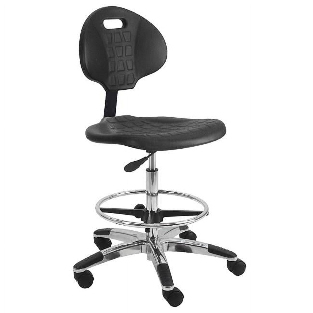 Picture of BenchPro LAT-UB Urethane Polyurethane Stool Chair with 18 in. Adjustable Footring&#44; Aluminum Base & 21 to 31 in. Height Adjustment&#44; Black