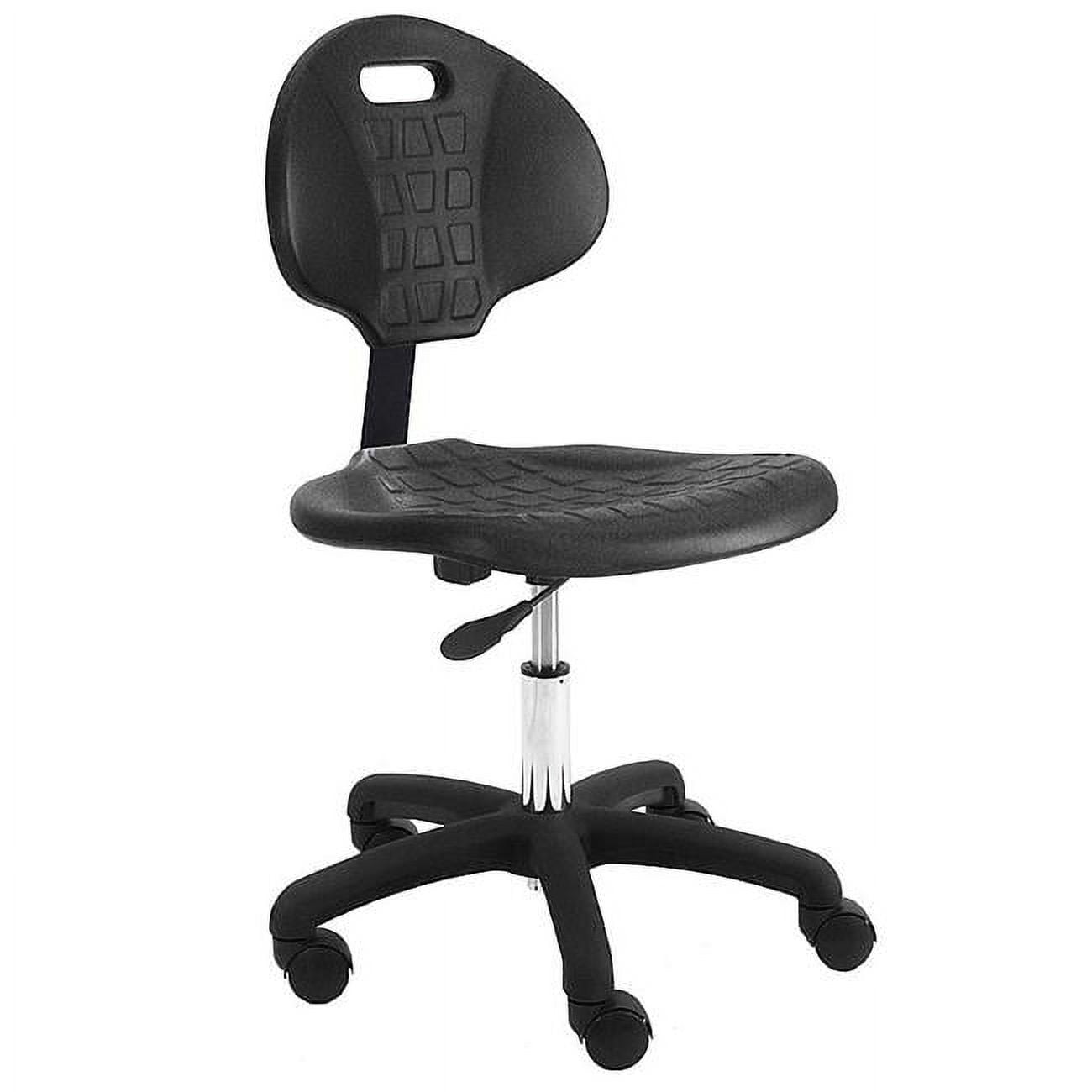 Urethane Desk Height Polyurethane Stool Chair, Nylon Base & 16 to 21 in. Height Adjustment, Black