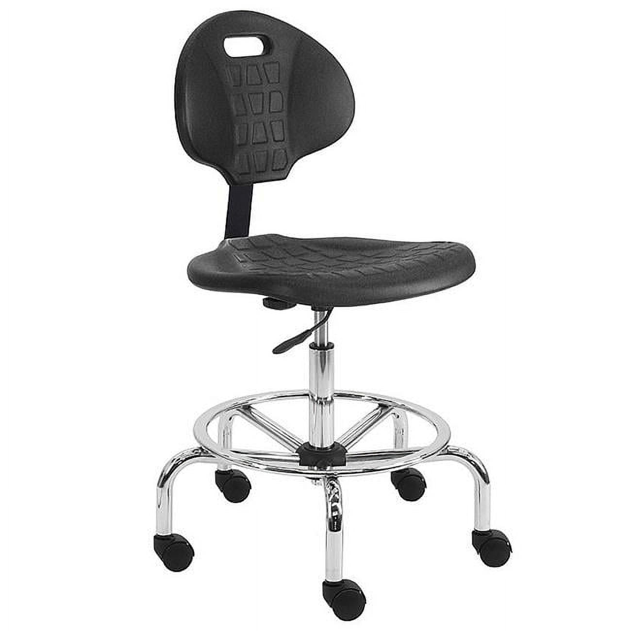 Picture of BenchPro LCT-UB Urethane Polyurethane Stool Chair with Chrome Base & 23 to 33 in. Height Adjustment&#44; Black