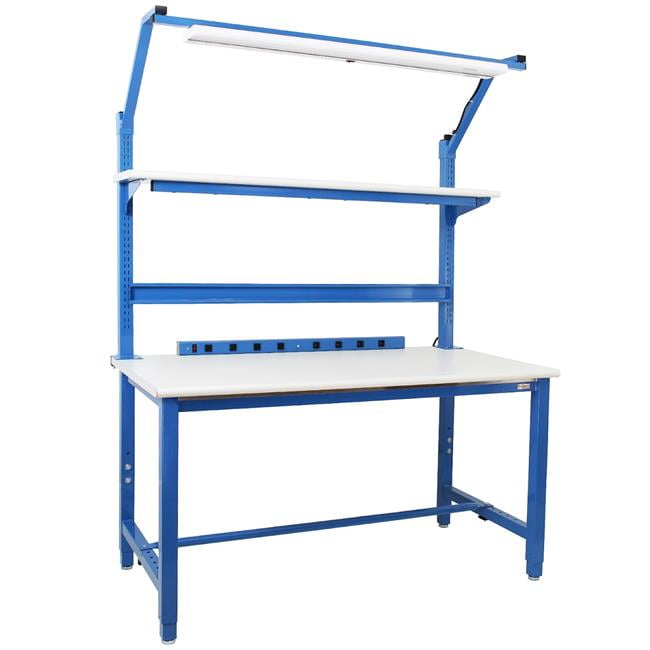 30 x 72 x 30 to 36 in. Kennedy Complete Workstations with Formica Laminate Top, Light Blue & White