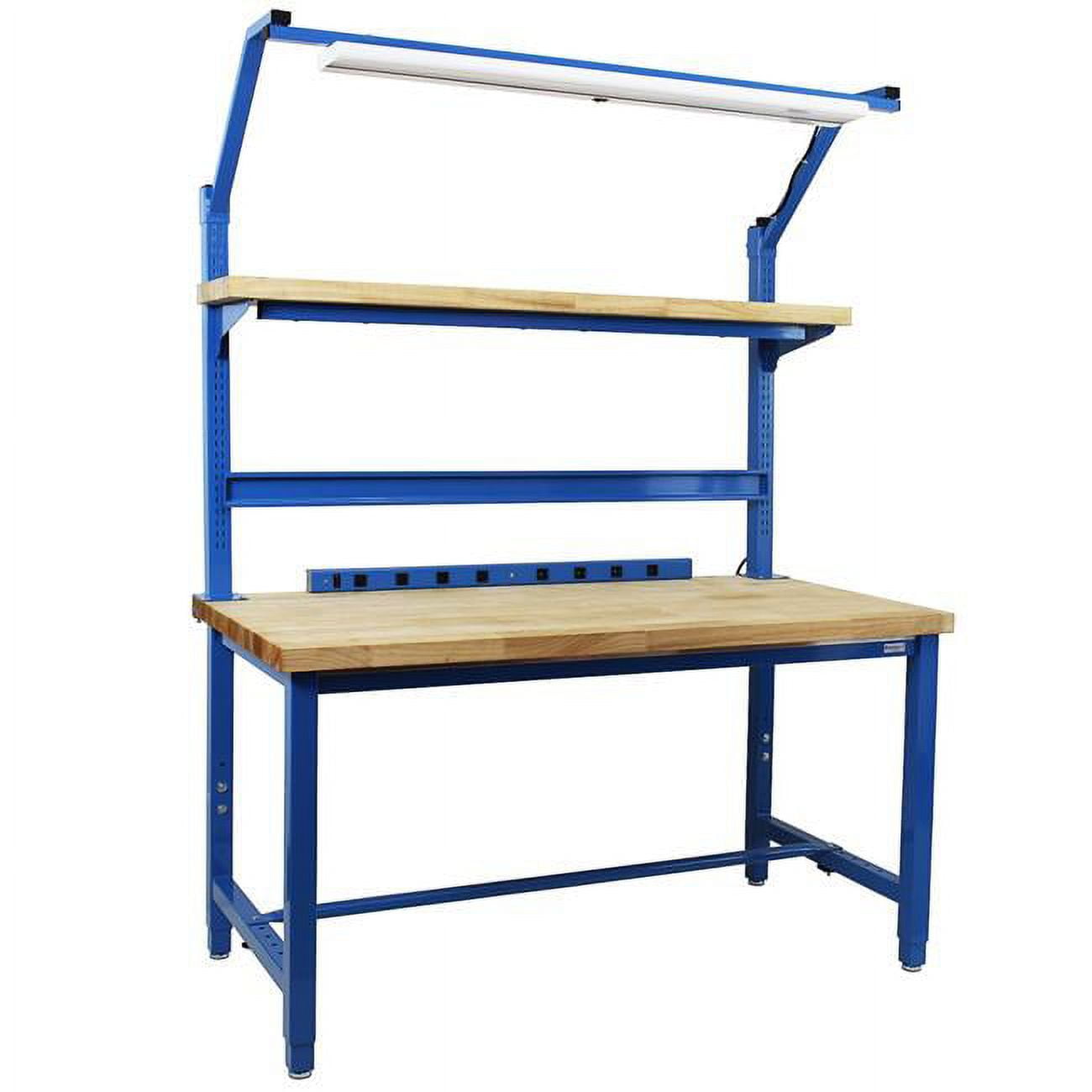 KWC-6-LBFr 30 x 72 x 30 to 36 in. Kennedy Complete Workstations with 1.75 in. Solid Maple Butcher Block Top, Light Blue