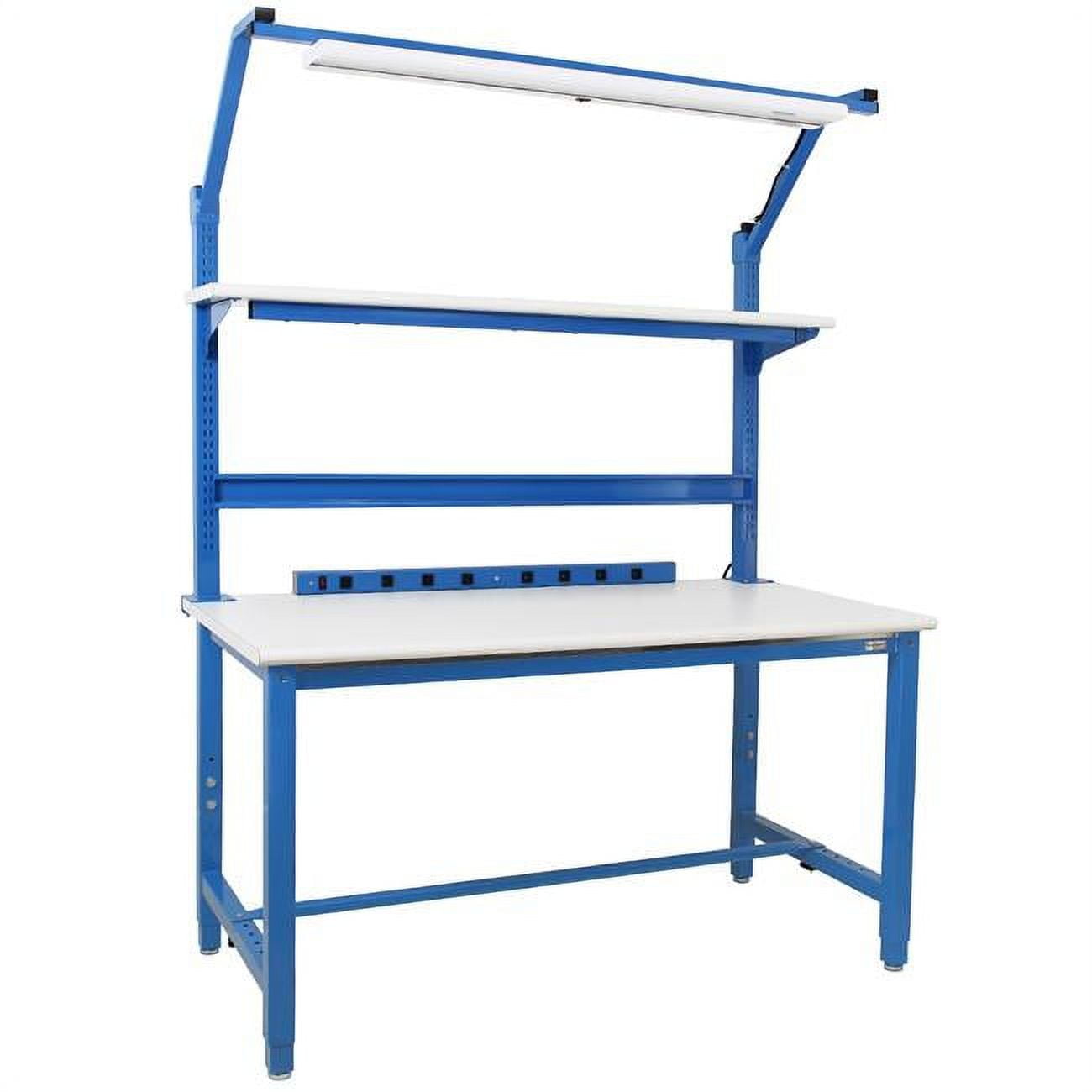 30 x 60 x 30 to 36 in. Kennedy Complete Workstations with LisStat Static Control Laminate Top, Light Blue & White
