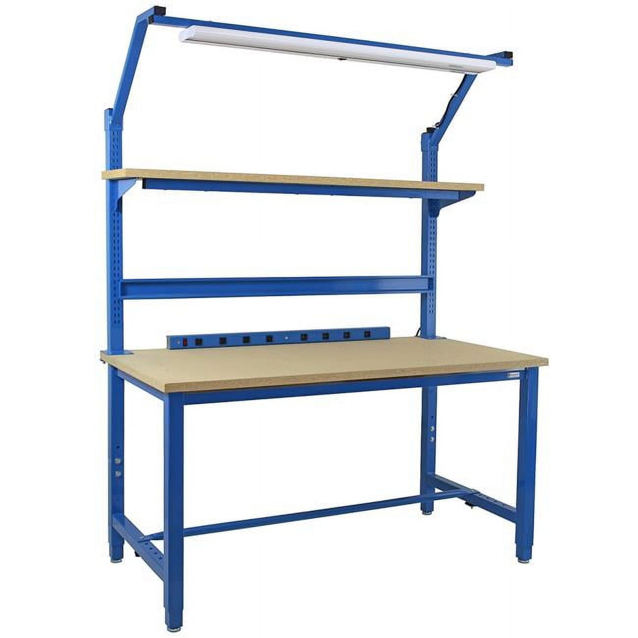 30 x 60 x 30 to 36 in. Kennedy Complete Workstations with 1.125 in. Disposable Particleboard Top, Light Blue
