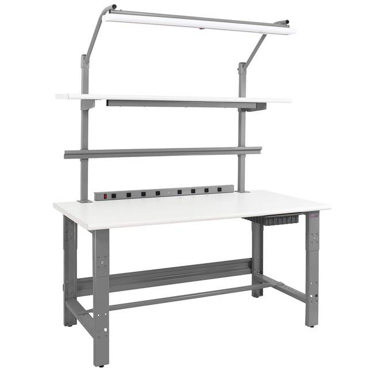 30 x 60 x 30 to 36 in. Adjustable Height Roosevelt Complete Workstations with Formica Laminate Top, Gray & White