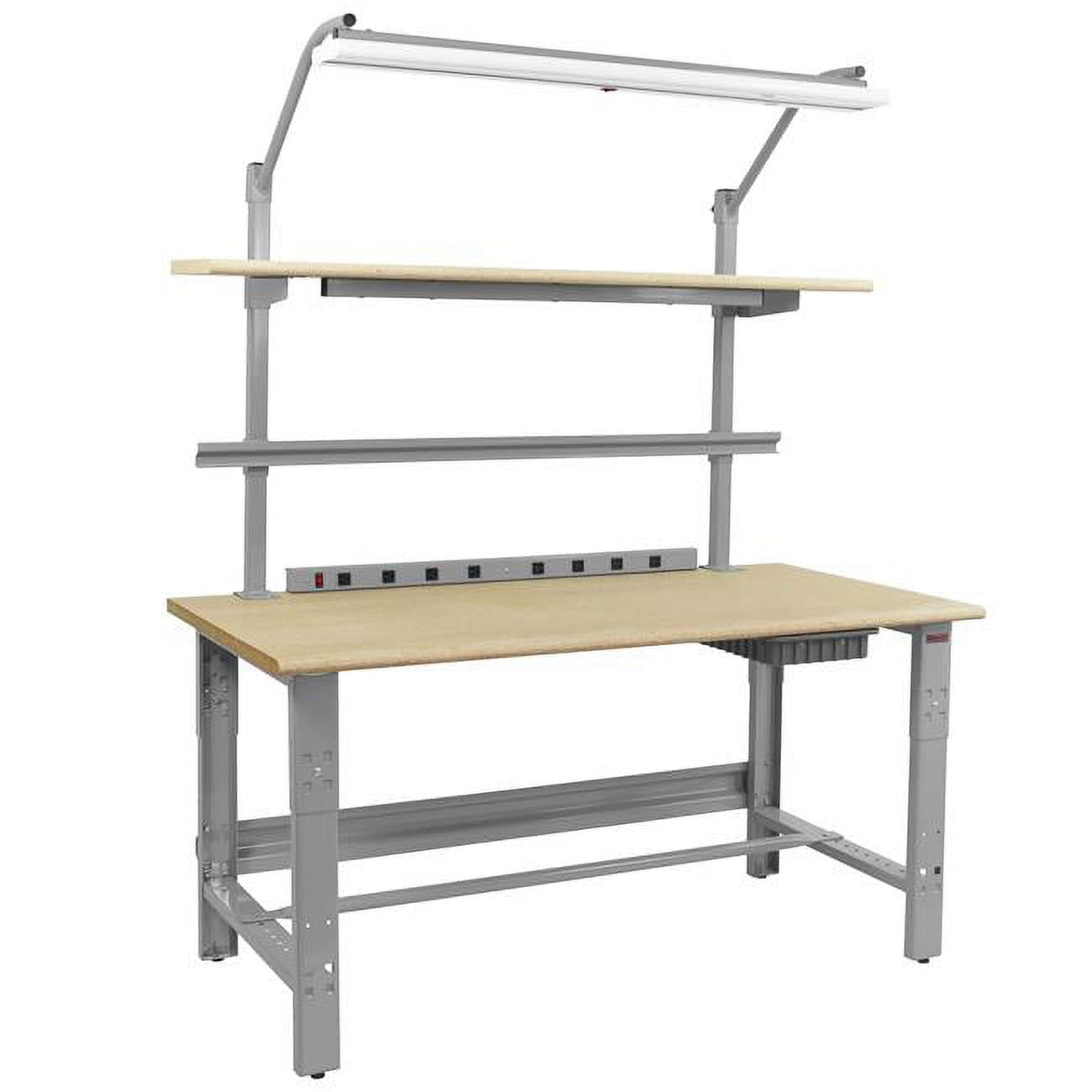 30 x 72 x 30 to 36 in. Adjustable Height Roosevelt Complete Workstations with 1-1.125 in. Disposable Particleboard Top, Gray
