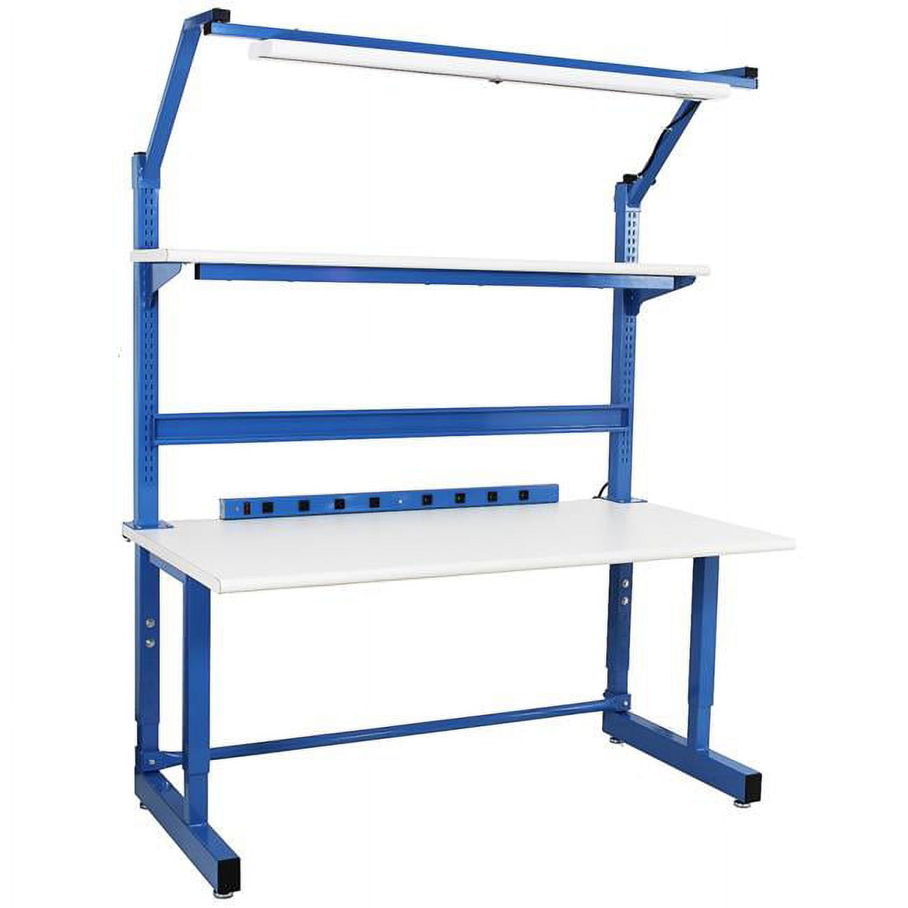 Picture of BenchPro DFC-5-LBFr-Wht 30 x 60 x 30 to 36 in. Adjustable Height Dewey Complete Workstations Set with Formica Laminate Top&#44; Light Blue & White