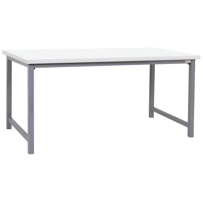 PE3072-GrayFr-WT-30H 30 x 72 in. Polk Heavy Duty Economy Workbenches with Formica Laminate Top, Gray & White