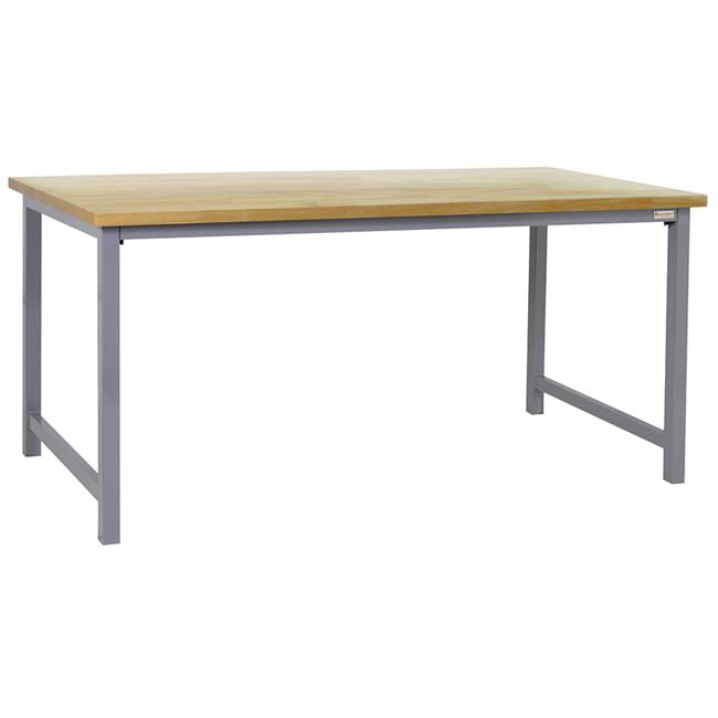 PV3072-GrayFr-30H 30 x 72 in. Polk Heavy Duty Economy Workbenches with 1 in. Polk Thick Oiled Solid Maple Top, Gray