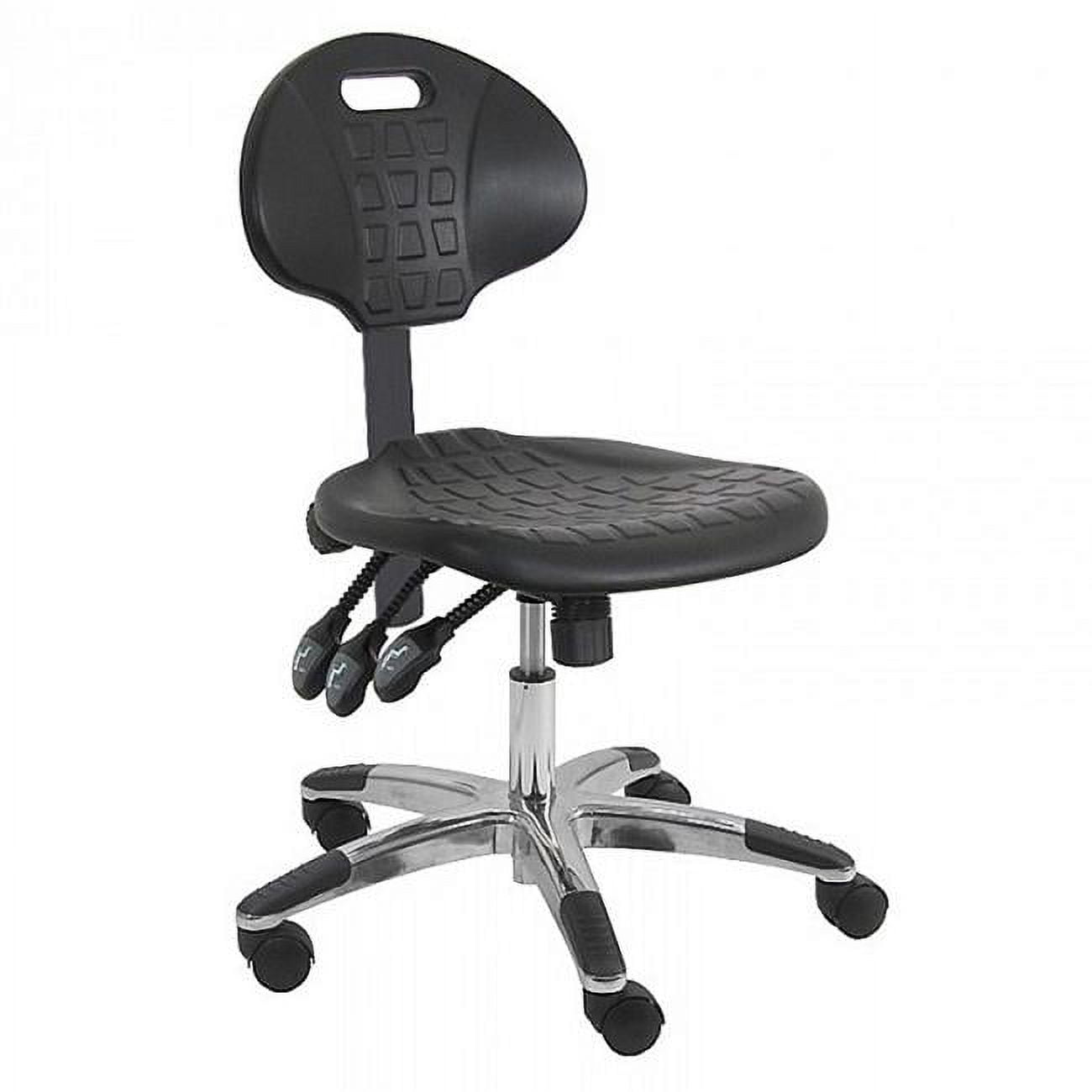 Picture of BenchPro LAS-U-TLC Urethane Desk Height Polyurethane Stool Chair&#44; Aluminum Base & 15 to 20 in. 3 Lever Control Height Adjustment&#44; Black