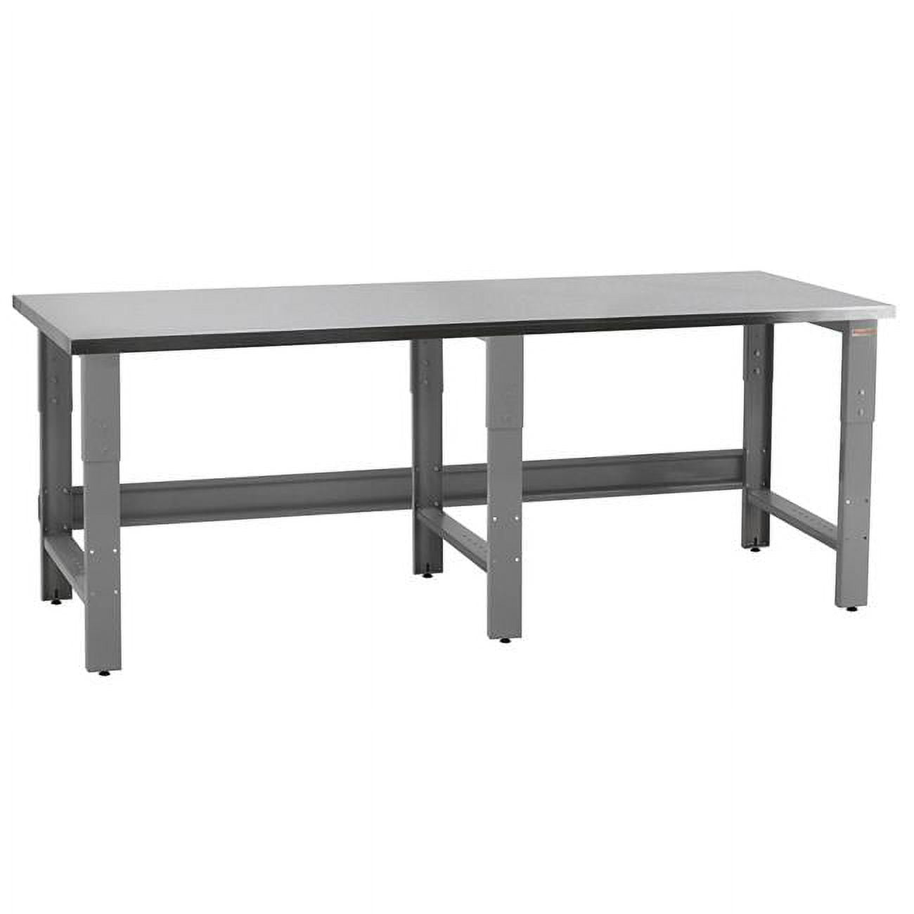 24 x 96 x 30 to 36 in. Adjustable Height Roosevelt Workbenches with Stainless Steel Top, Gray