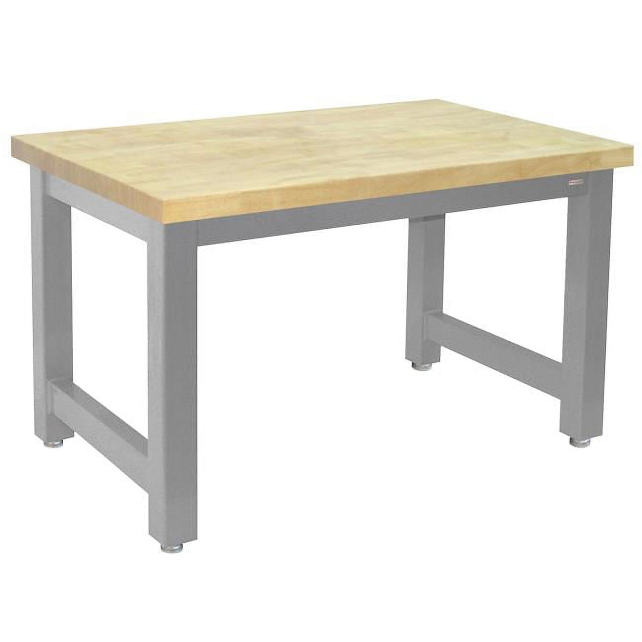 34 x 96 in. Harding Heavy Duty Workbenches with 1.75 in. Thick Lacquered 100 Percent Solid Maple Hardwood Top, Gray