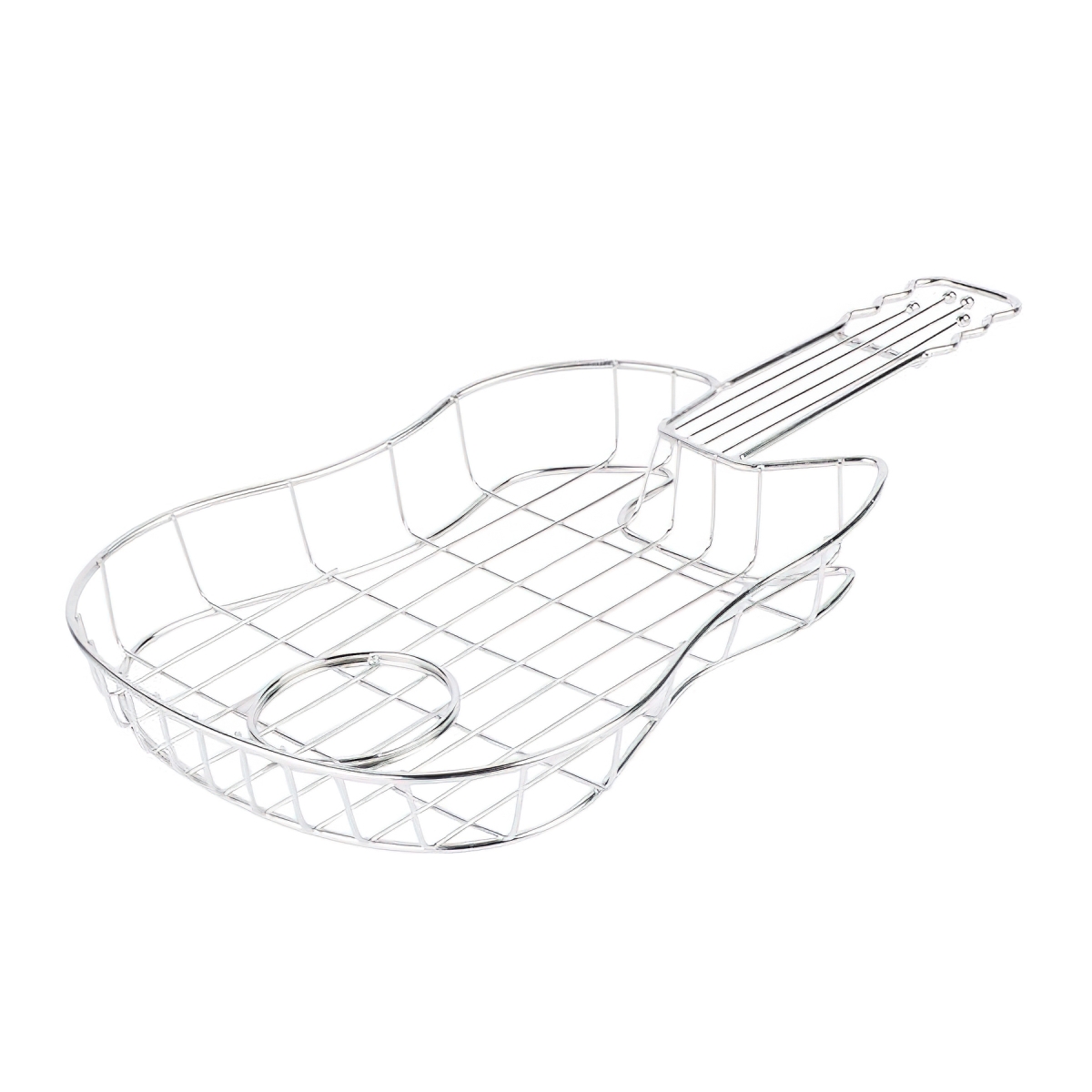 Picture of Winco 4-81929 16 x 8.5 in. Guitar Basket with 1 Holder, 1.5 in. Tall, 3 in. Holder - Stainless Steel - Each 12