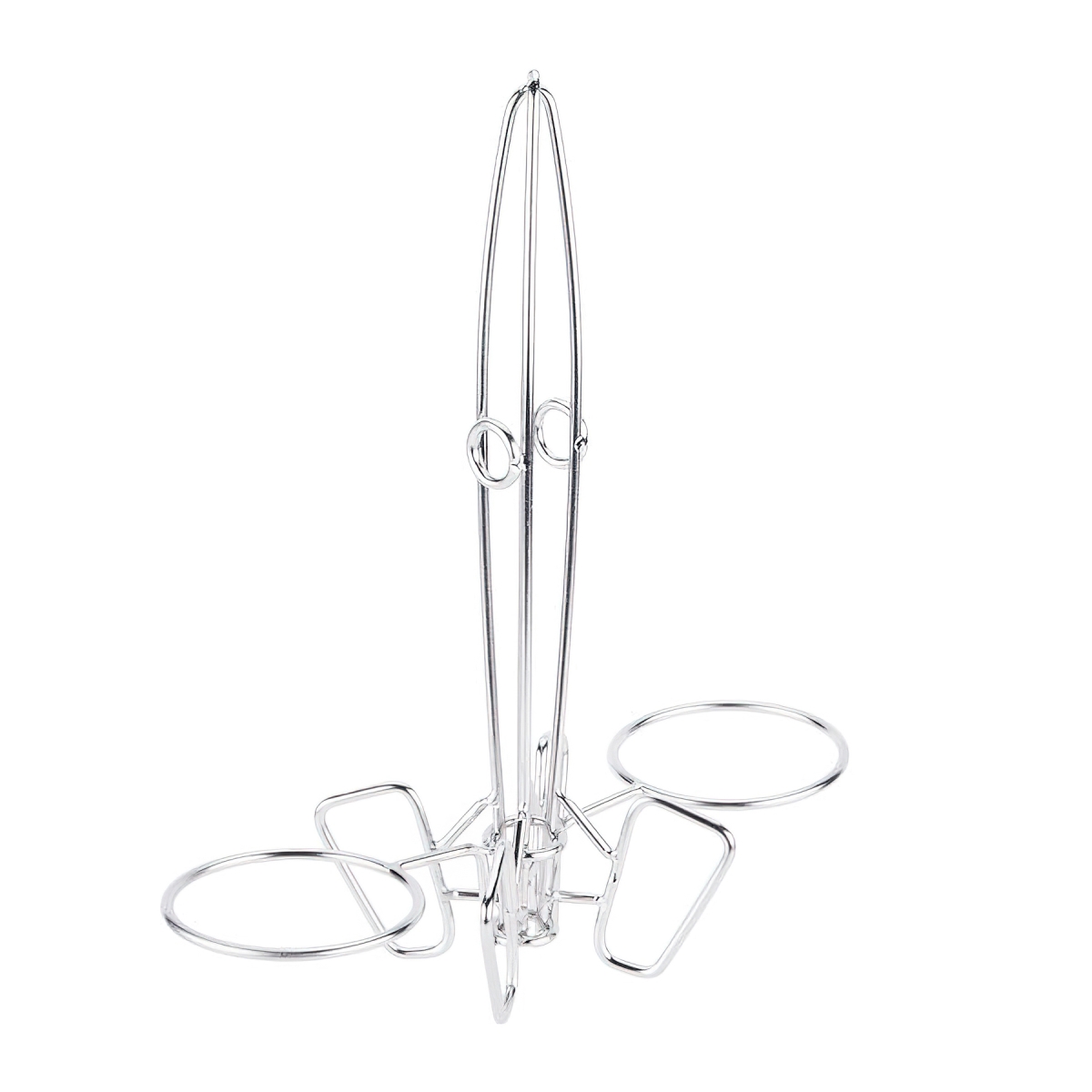 Picture of Winco 4-982029 Rocket Surfboard Onion Ring Tower with 2 Holders, 9 in. Dia., 10 in. Tall, 2.75 in. - Stainless Steel - Each 12