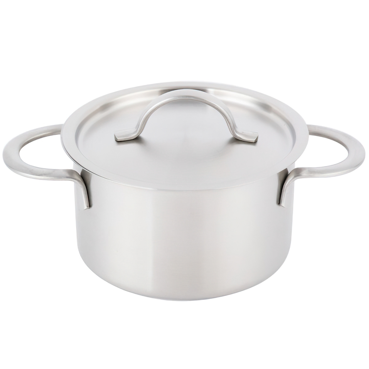 Picture of Winco 4-80999 14 oz, 4.4 in. Mini Bistro Pot with Lid, 2.5 in. Tall, Satin Finish - Stainless Steel - Each 12