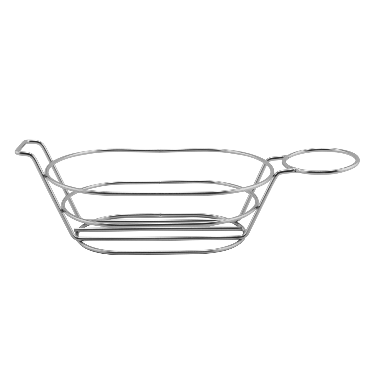 Picture of Winco 4-88701 13.75 x 6 in. Oval Basket with Handle & 1 Holder, 3 in. Tall - Stainless Steel - Each 12