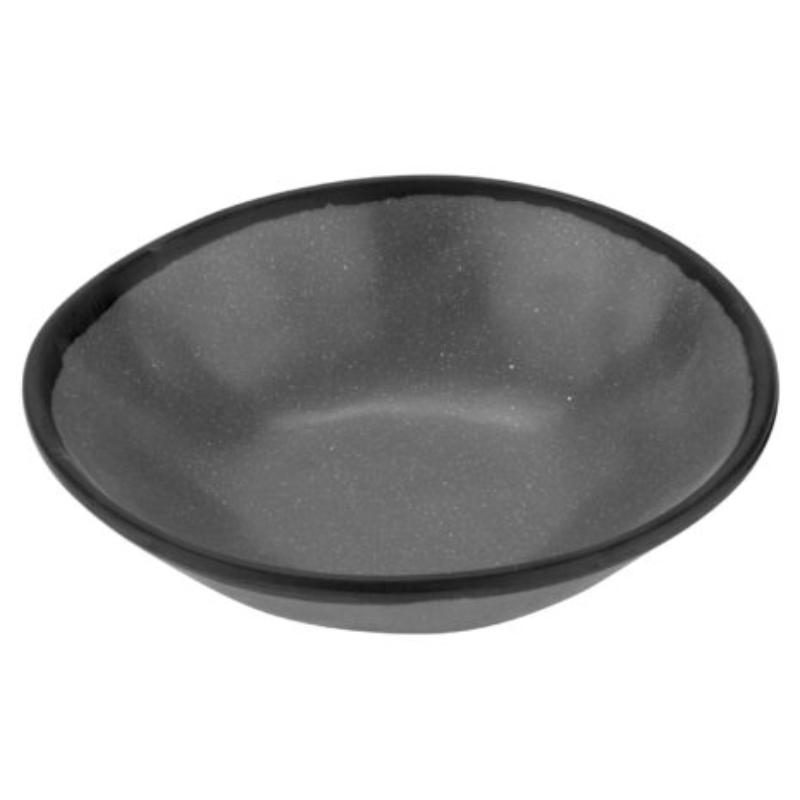 Picture of Winco B-180-GR 16 oz Speckled Grey Melamine Salad Bowl - 20 oz Rim-Full, 7 in. Top Dia., 1.75 in. Deep, G.E.T. Pottery Market Matte