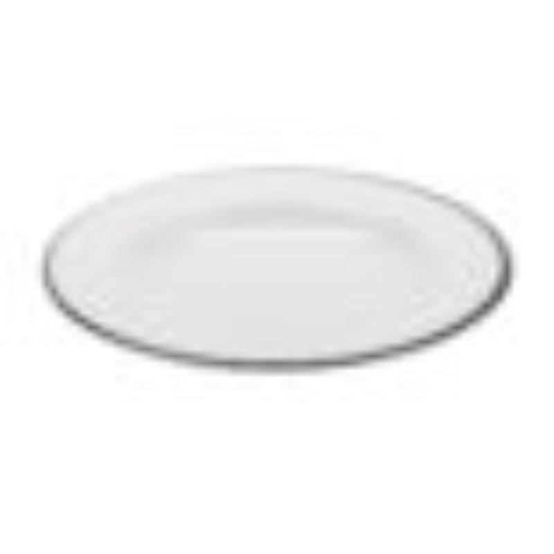 Picture of Winco B-220-W-BK 24 oz White with Black Trim Enamelware Melamine Large Salad, Pasta, Soup Bowl, 28 oz Rim-Full, 11 in. Dia., 1.25 in. Deep, G.E.T. Settlement Bistro