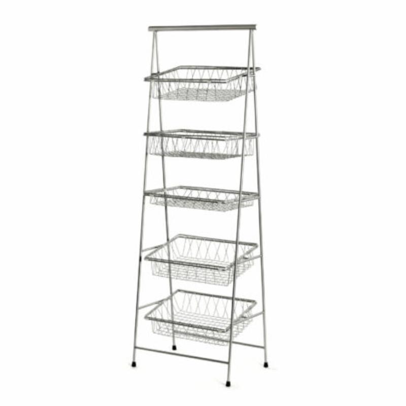 Picture of Winco IR-951-SV 23.5 x 14 in. Rectangular 5-Tier Pane Stand, 64 in. Tall - Silver