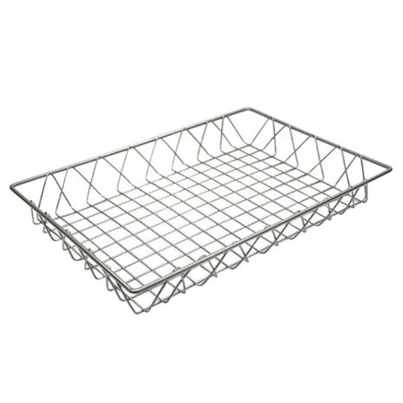 Picture of Winco WB-953-SV 18 x 12 in. Rectangular Wire Pastry Basket, 2 in. Deep - Silver