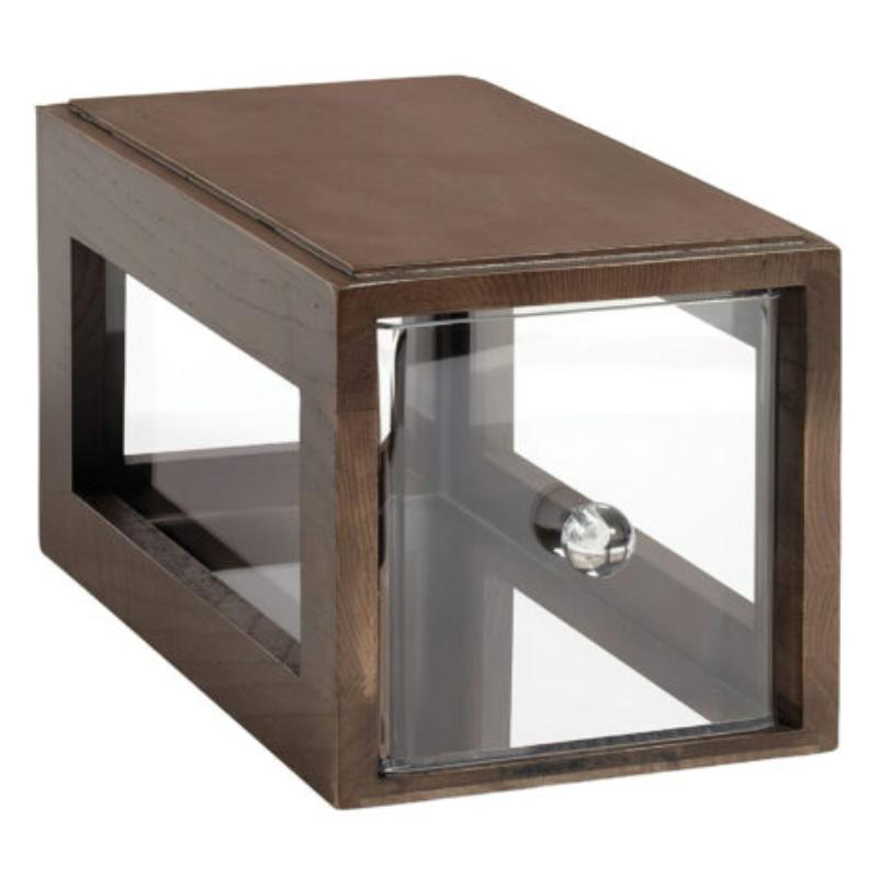 Picture of Winco BB-SQ-7-GA 12.25 x 6 in. Square Stackable Wood Bread Box with Acrylic Drawer, 6 in. Tall - Grey Ash