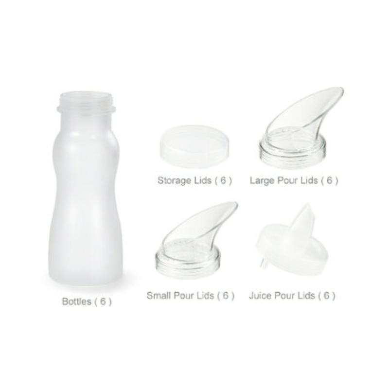 Picture of Winco SDB-16-PC-6-CL 16 oz Salad Dressing Bottles & 24 Lids, Clear - 30 Piece - Set of 6