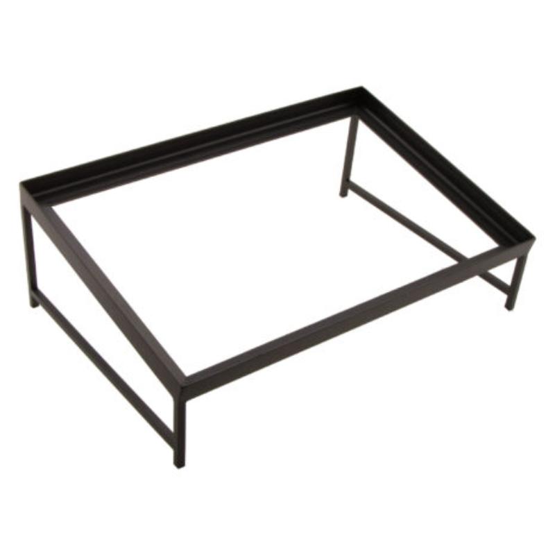 Picture of Winco IR-737-MG Angled Stand, Gun Metal Grey, Fits G.E.T. 18 x 12 in. Wood & Metal Baskets, 17.75 x 12 x Front Height 3.75 x Rear Height 5.88 in.