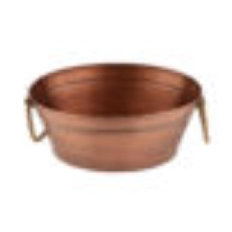 Picture of Winco BT-1712-ACPR 3 gal&#44; 15.5 x 11.5 in. Oval Antique Copper Beverage Tub with Rope Handles&#44; 6.75 in. Tall