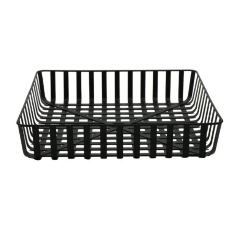 Picture of Winco WB-564-BK 18 x 3.75 in. Black Iron Powder Coated Square Basket - 3.5 in. Deep - G.E.T. Harvest Baskets