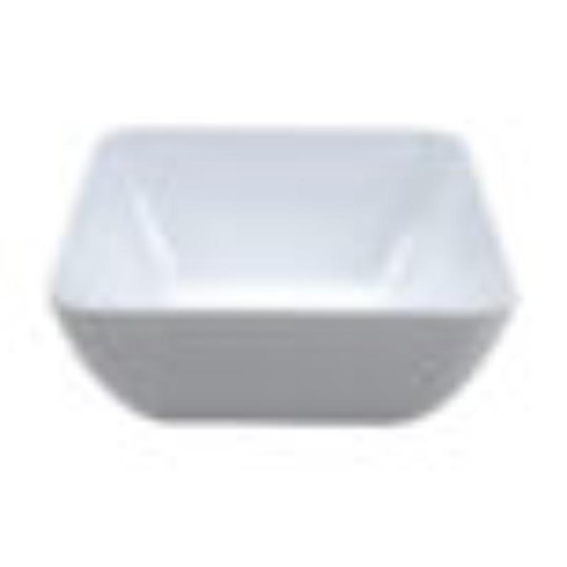 Picture of Winco CS-320-W 1 qt. Melamine White, Square Entree Salad Bowl, Pasta Bowl with Rounded Corners - 1.1 qt. Rim-Full - 2 in. Deep, G.E.T. Midtown