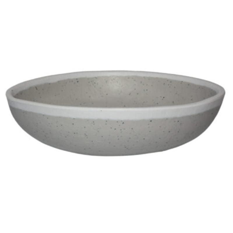 Picture of Winco B-300-DVG 14 oz Dove Grey Melamine Soup, Salad or Pasta Bowl - 18 oz Rim-Full, 6.25 in. Top Dia., 2.25 in. Deep, G.E.T. Pottery Market Glazed