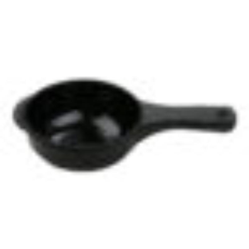 Picture of Winco HSB-106-BK 6 oz Black Melamine Bowl with Handle, 3.79 in. Top Dia., 7 in. with Handle, 1.60 in. Tall, G.E.T. Black Elegance